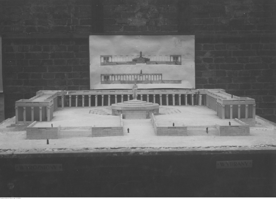 Konkurs na pomnik marszałka Józefa Piłsudskiego na placu Na Rozdrożu w Warszawie, 1937, Narodowe Archiwum Cyfrowe: 1-K-6354-2