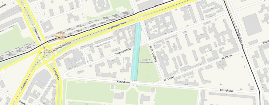 Granica administracyjna placu według mapa.um.warszawa.pl