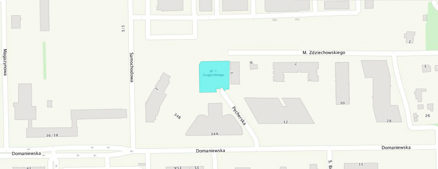Granica administracyjna placu według mapa.um.warszawa.pl
